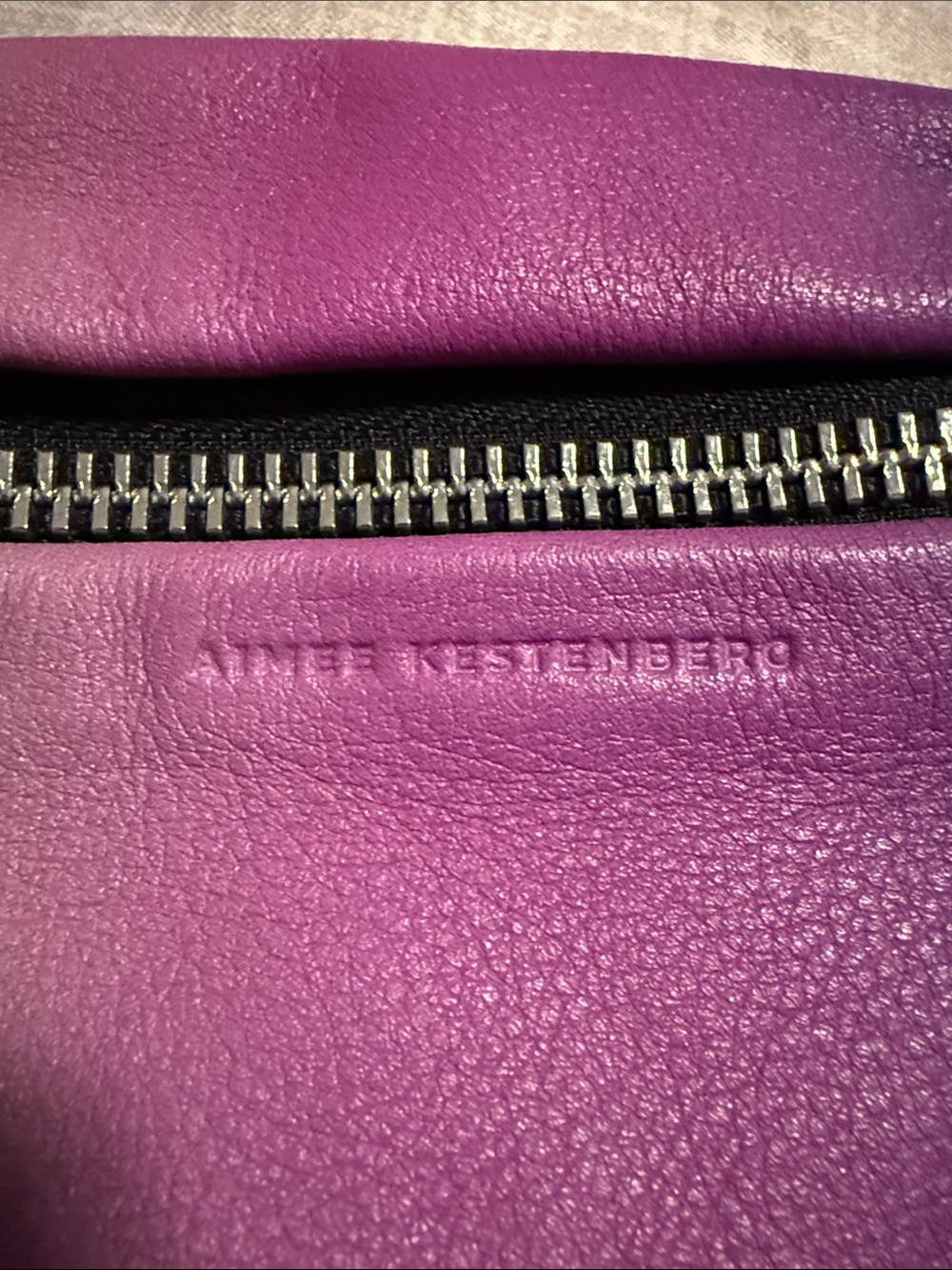 Aimee Kestenberg Gradient Purple Pink Tan Leather Crossbody Belt Bag - Picture 5 of 10